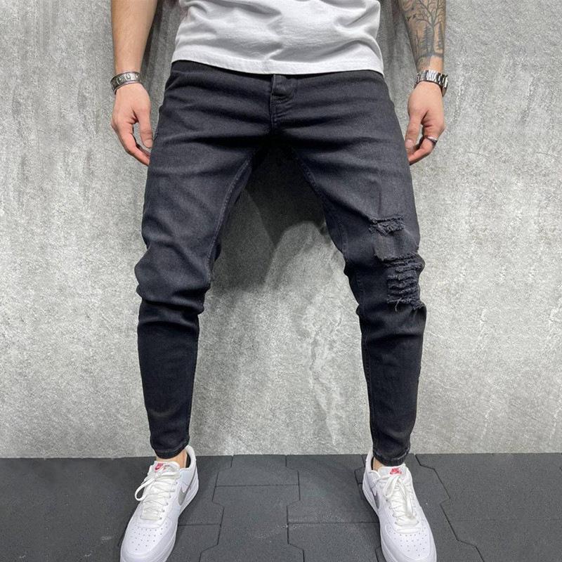Men's Jeans Men And Young Slim Broken Holes Worn Style Tight Small Feet Slightly Elastic Pure Color Simple Fashion All-Match, Black
Men's Jeans Men And Young Slim Broken Holes Worn Style Tight Small Feet Slightly Elastic Pure Color Simple Fashion All-Match, Black