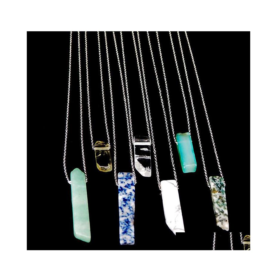 Pendant Necklaces Natural Stone Strip Bar Necklace Rose Red Blue Amethyst Crystal Green Aventurine Rec Stainless Steel Carshop2006 D Dhn7L
Pendant Necklaces Natural Stone Strip Bar Necklace Rose Red Blue Amethyst Crystal Green Aventurine Rec Stainless Steel Carshop2006 D Dhn7L