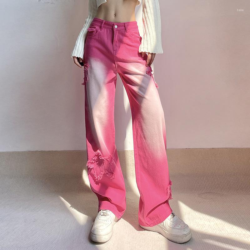 Women' Pants Women Y2K Gradient Jeans Pink Star Stitch Denim Loose Stretchy Korean Retro Wide Leg Harajuku Trousers Streetwear
Women' Pants Women Y2K Gradient Jeans Pink Star Stitch Denim Loose Stretchy Korean Retro Wide Leg Harajuku Trousers Streetwear