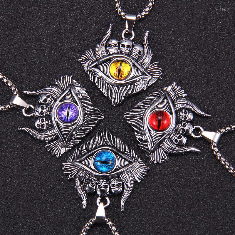 Pendant Necklaces Exaggerated Skull Demon Eye Necklace Turkish Retro Hip Hop Rock Titanium Steel Men Women Jewelry Gift
Pendant Necklaces Exaggerated Skull Demon Eye Necklace Turkish Retro Hip Hop Rock Titanium Steel Men Women Jewelry Gift