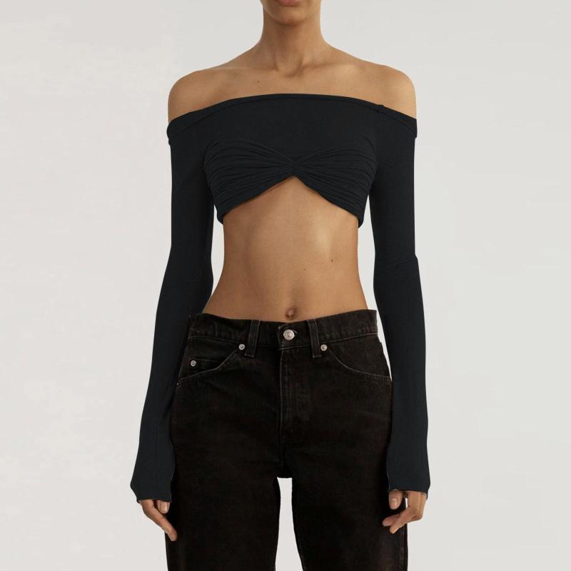Women' T Shirts Women Fashion Off Shoulder Long Sleeve Tees Slim Fit Stretchy Top Solid Color Backless Tshirt Sexy, Black
Women' T Shirts Women Fashion Off Shoulder Long Sleeve Tees Slim Fit Stretchy Top Solid Color Backless Tshirt Sexy, Black