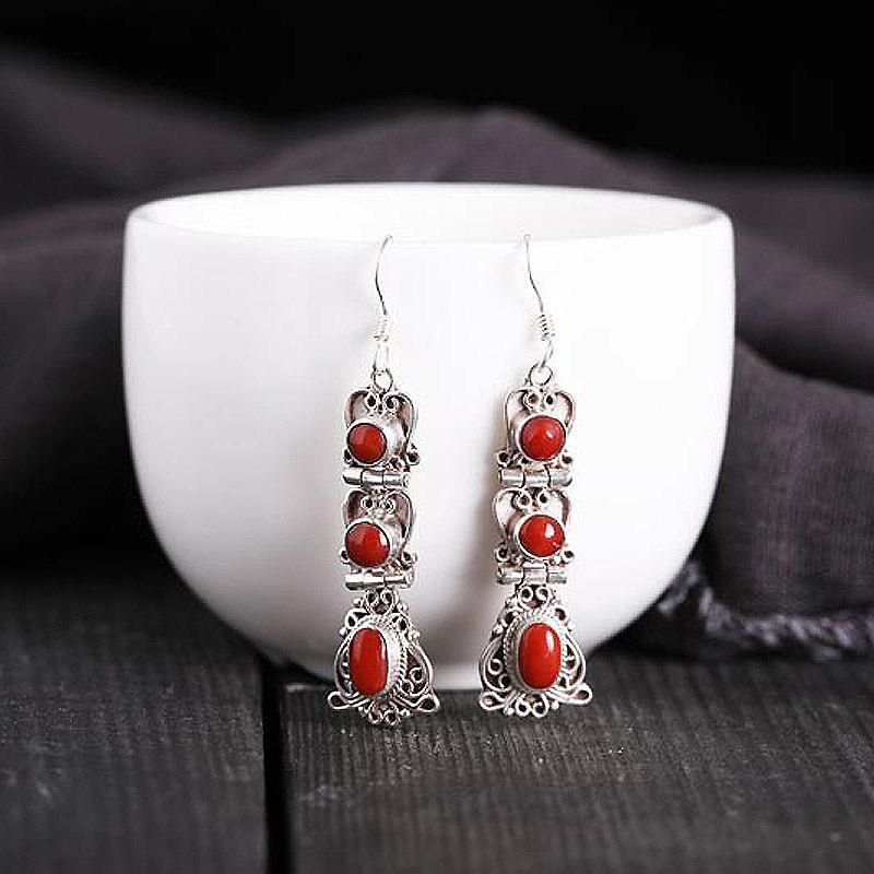 Stud Earrings Handmade Silver Jewelry Gem Female Long Personality Tibetan Retro Ethnic AccessoriesStud
Stud Earrings Handmade Silver Jewelry Gem Female Long Personality Tibetan Retro Ethnic AccessoriesStud