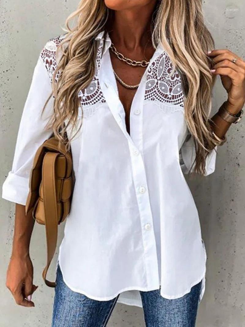 Women' Blouses Casual Loose Lace Patchwork Shirt Spring And Summer 2023 Long Sleeve Tops Elegant Embroidery Hollow Blouse Blusas De Mujer, Light blue
Women' Blouses Casual Loose Lace Patchwork Shirt Spring And Summer 2023 Long Sleeve Tops Elegant Embroidery Hollow Blouse Blusas De Mujer, Light blue