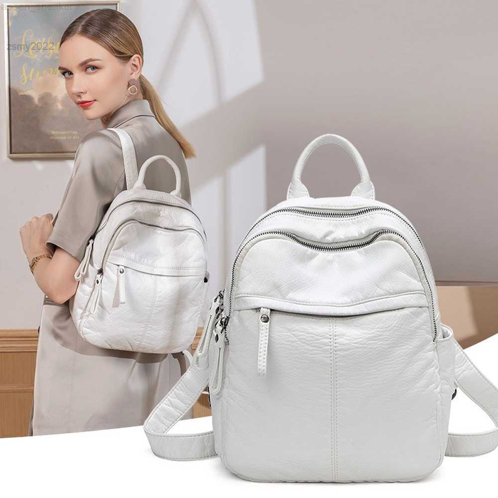 Fashion women's backpack new pu soft leather backpack student schoolbag solid color travel bag multi-layer zipper backpack, Black
Fashion women's backpack new pu soft leather backpack student schoolbag solid color travel bag multi-layer zipper backpack, Black