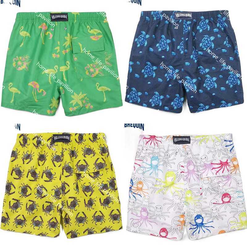Beach Shorts Swim Turtles Embroidery Quick Drying Swimwear Summer Clothing Drawstring Men Vilebrequin Mens Bermuda Short Newest Floral Pants VQ317