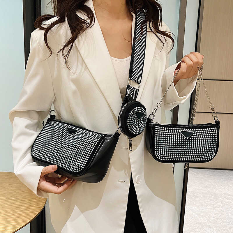 Hot diamond mother three-piece dumpling bag 2023 new trend version simple and versatile shoulder bag messenger bag, Silver4
Hot diamond mother three-piece dumpling bag 2023 new trend version simple and versatile shoulder bag messenger bag, Silver4