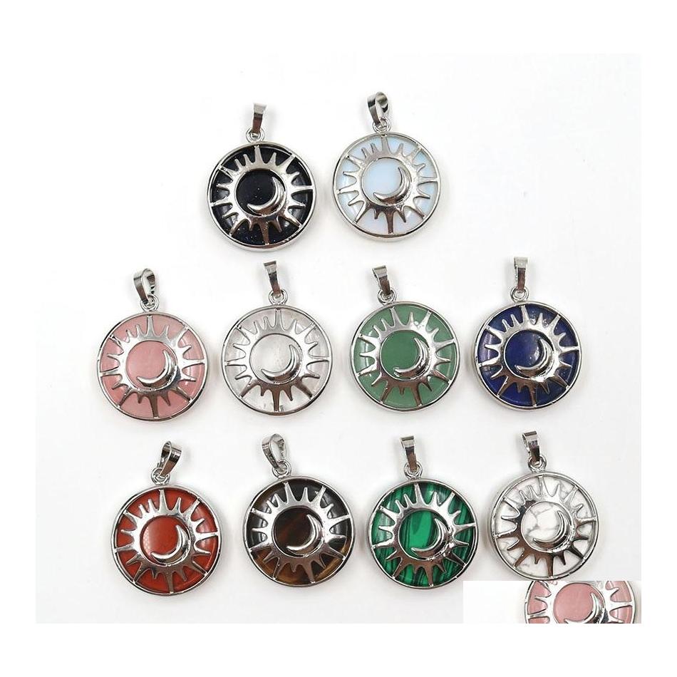Charms Natural Stone Amethysts Rose Quartz Chakra Lapis Alloy Sun And Moon Pendants For Necklace Jewelry Accessories Marking Drop De Dh7Ui
Charms Natural Stone Amethysts Rose Quartz Chakra Lapis Alloy Sun And Moon Pendants For Necklace Jewelry Accessories Marking Drop De Dh7Ui