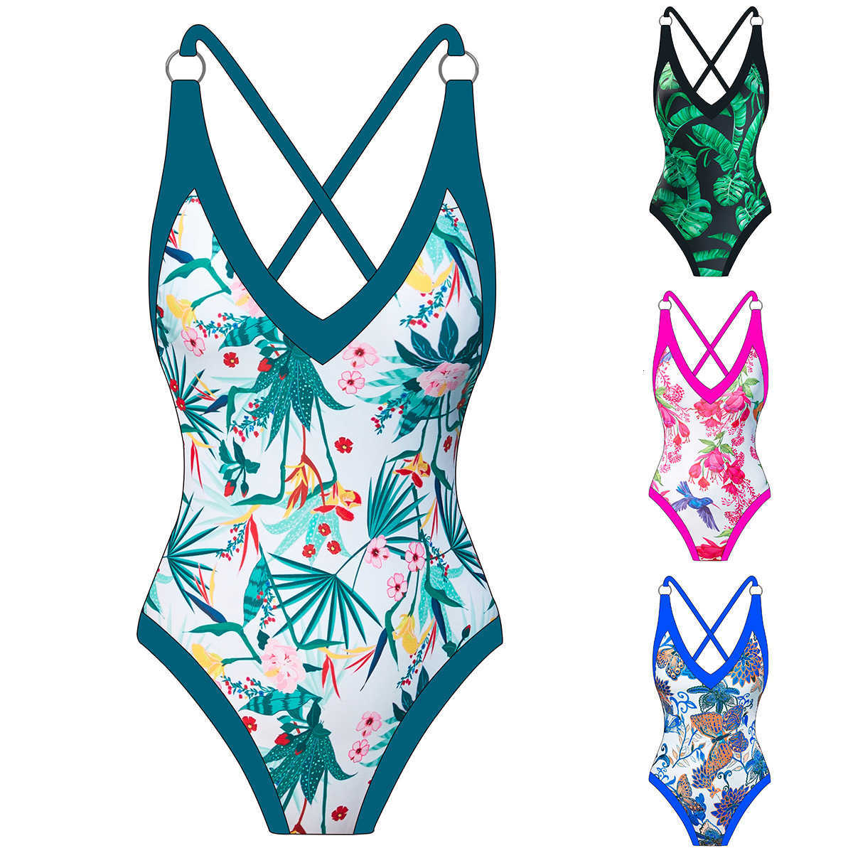 2023 Swimsuit New One-piece Sexy Women Bikini ladies swims suits Floral, Green leaves on black background
2023 Swimsuit New One-piece Sexy Women Bikini ladies swims suits Floral, Green leaves on black background