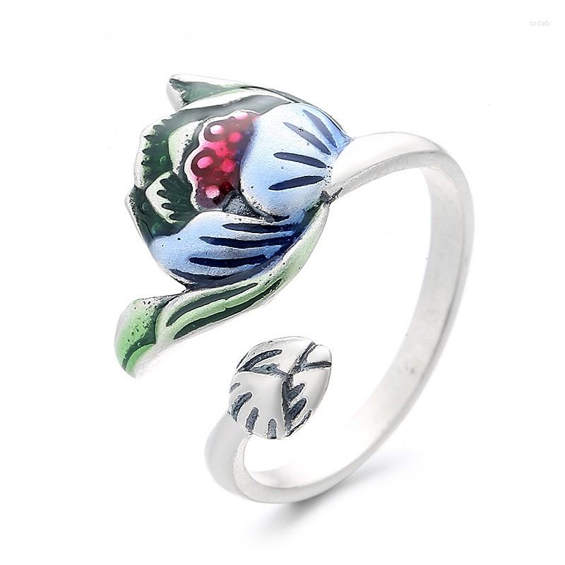 Cluster Rings 686J ZFSILVER Silver S925 Fashion Adjustable Retro Fresh Fine Creative Enamel 3D Lotus Flower Women Wedding Party Jewelry
Cluster Rings 686J ZFSILVER Silver S925 Fashion Adjustable Retro Fresh Fine Creative Enamel 3D Lotus Flower Women Wedding Party Jewelry