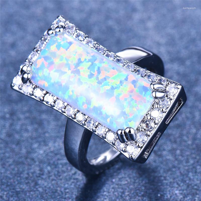 Wedding Rings Boho Male Female Blue White Fire Opal Ring Big Silver Color Jewelry Promise Engagement For Women
Wedding Rings Boho Male Female Blue White Fire Opal Ring Big Silver Color Jewelry Promise Engagement For Women