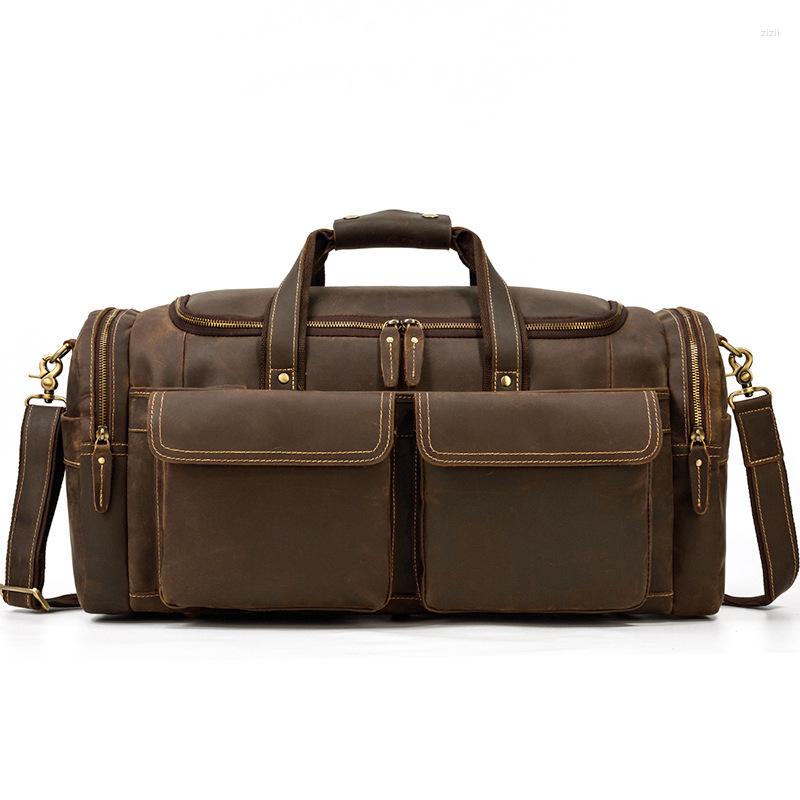Duffel Bags Retro Real Leather Weekend Travel Tote Men Cowhide Bag Male Large Capacity Hand Luggage Handbag Shoulder Drop, Picture shown
Duffel Bags Retro Real Leather Weekend Travel Tote Men Cowhide Bag Male Large Capacity Hand Luggage Handbag Shoulder Drop, Picture shown