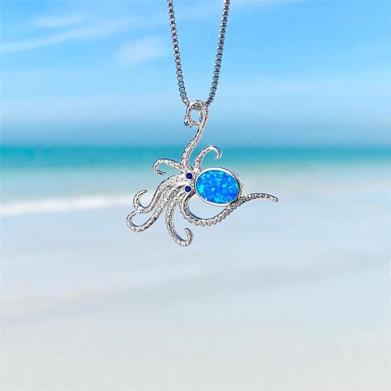 Pendant Necklaces Cute Animal Octopus Necklace Blue Fire Opal Stone Dainty Silver Color Chain For Women Wedding JewelryPendant
Pendant Necklaces Cute Animal Octopus Necklace Blue Fire Opal Stone Dainty Silver Color Chain For Women Wedding JewelryPendant