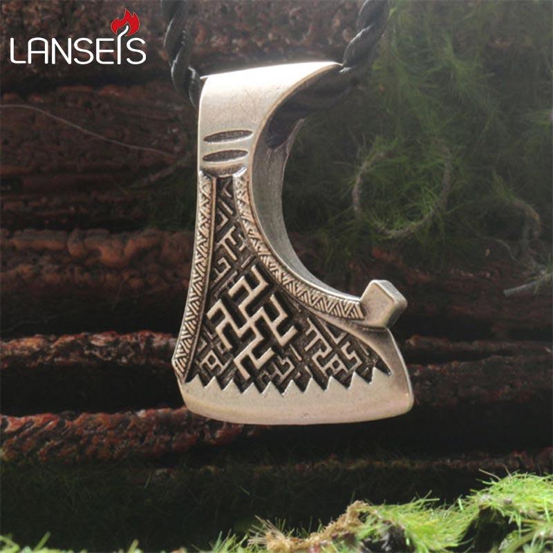 Pendant Necklaces Lanseis 1pcs Slavic Axe Dukhobor Amulet Men Necklace Perun Fern Flower Ancient Jewelry
Pendant Necklaces Lanseis 1pcs Slavic Axe Dukhobor Amulet Men Necklace Perun Fern Flower Ancient Jewelry