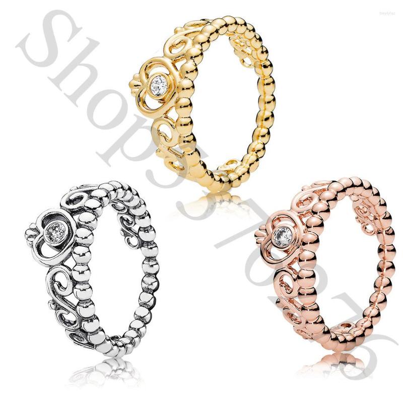 Cluster Rings Authentic 925 Sterling Silver Shine Rose My Princess Tiara Fashion Ring For Women Gift DIY Jewelry
Cluster Rings Authentic 925 Sterling Silver Shine Rose My Princess Tiara Fashion Ring For Women Gift DIY Jewelry