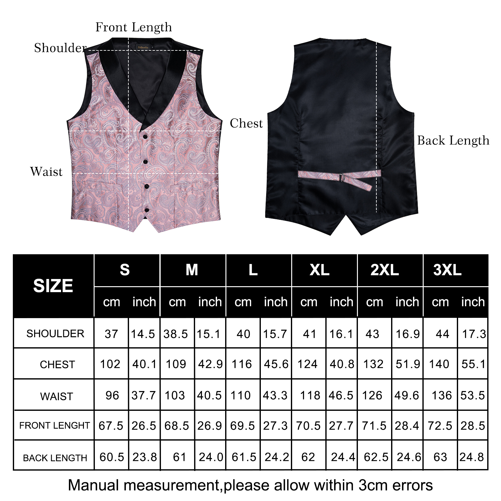 Men's Vests Pink Paisly Suit Set 5 PCS Tuxedo Waistcoat And Tie Pocket Square Cufflinks Clips For Wedding Mens Clothing Blazer 230217