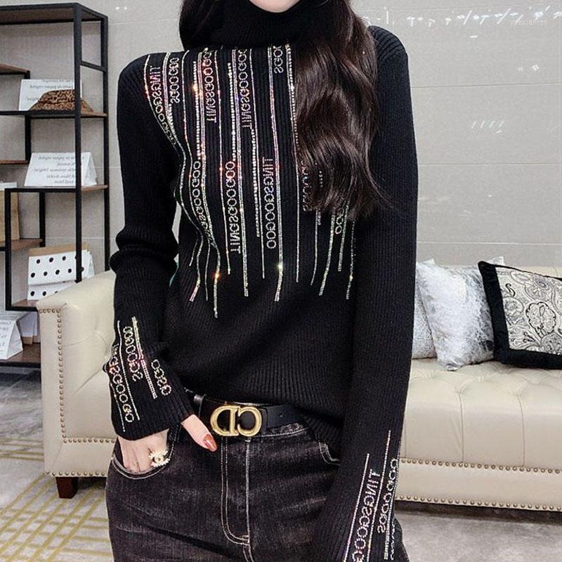 Women's Sweaters Autumn Winter Fashion Turtleneck Slim Thick Women's Clothing Letter Diamonds Spliced Long Sleeve Knitted Jumpers, Black
Women's Sweaters Autumn Winter Fashion Turtleneck Slim Thick Women's Clothing Letter Diamonds Spliced Long Sleeve Knitted Jumpers, Black