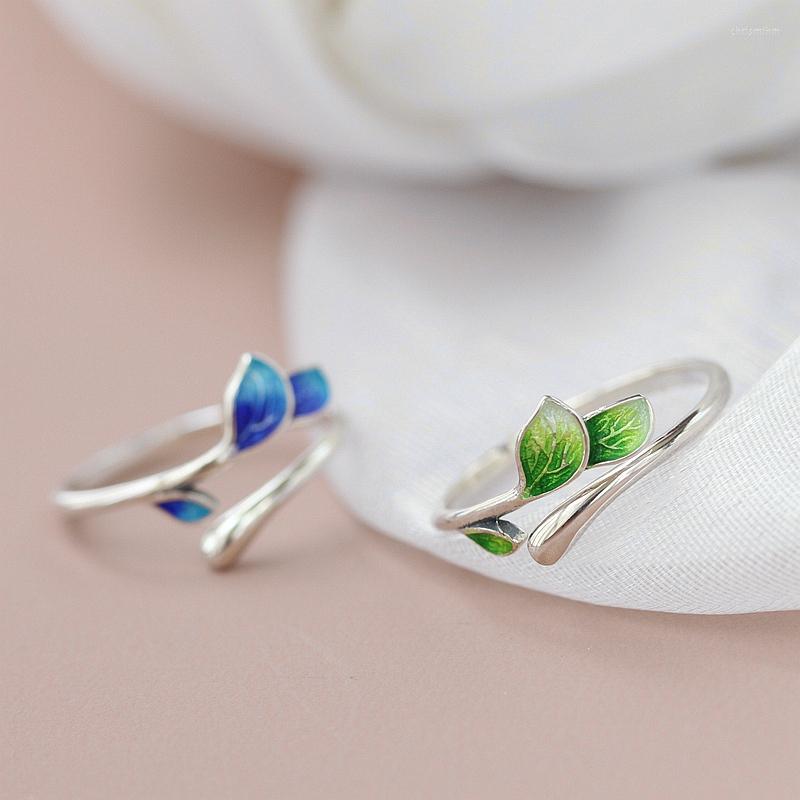 Cluster Rings Authentic 925 Sterling Silver Retro Style Enamel Branches And Leaves Opening Adjustable Ring Trendy Women Jewelry Gift
Cluster Rings Authentic 925 Sterling Silver Retro Style Enamel Branches And Leaves Opening Adjustable Ring Trendy Women Jewelry Gift