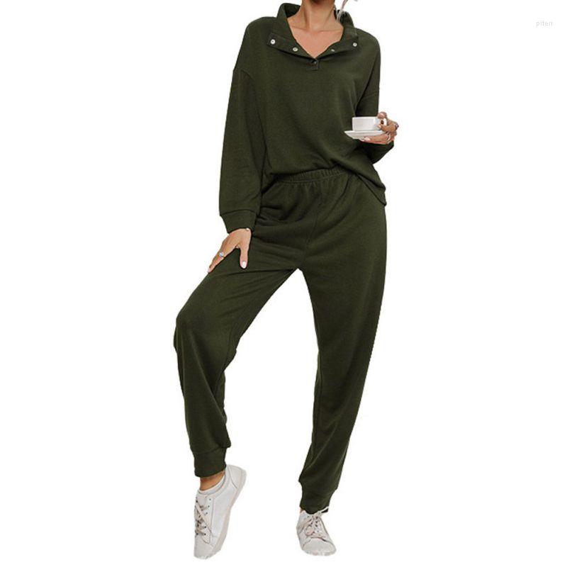 Women' Sleepwear Autumn Pajama Suit Women Long-Sleeved Turn-Down Collar Two-piece Casual Solid Color Sports Sets, Green
Women' Sleepwear Autumn Pajama Suit Women Long-Sleeved Turn-Down Collar Two-piece Casual Solid Color Sports Sets, Green