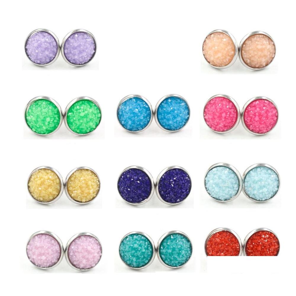 Stud Fashion Stainless Steel Round 12Mm Resin Druzy Drusy Earrings Handmade For Women Jewelry0 Drop Delivery Jewelry Dh1Sm
Stud Fashion Stainless Steel Round 12Mm Resin Druzy Drusy Earrings Handmade For Women Jewelry0 Drop Delivery Jewelry Dh1Sm