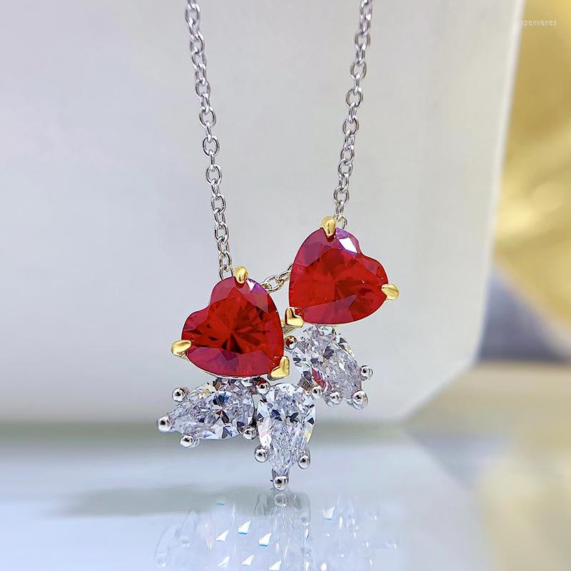 Chains 2023 925 Silver Red Corundum Pigeon Blood Ruby Necklace Sweet Heart Charm Girl
Chains 2023 925 Silver Red Corundum Pigeon Blood Ruby Necklace Sweet Heart Charm Girl