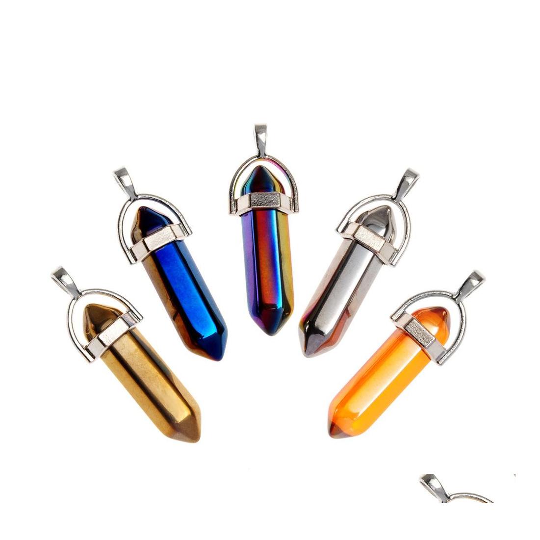Charms The Colorf Plating Color Hexagon Prism Pendants Crystal Clear Chakras Gem Stone Fit Earrings Necklace Making Assorted Drop De Dh4Ah
Charms The Colorf Plating Color Hexagon Prism Pendants Crystal Clear Chakras Gem Stone Fit Earrings Necklace Making Assorted Drop De Dh4Ah