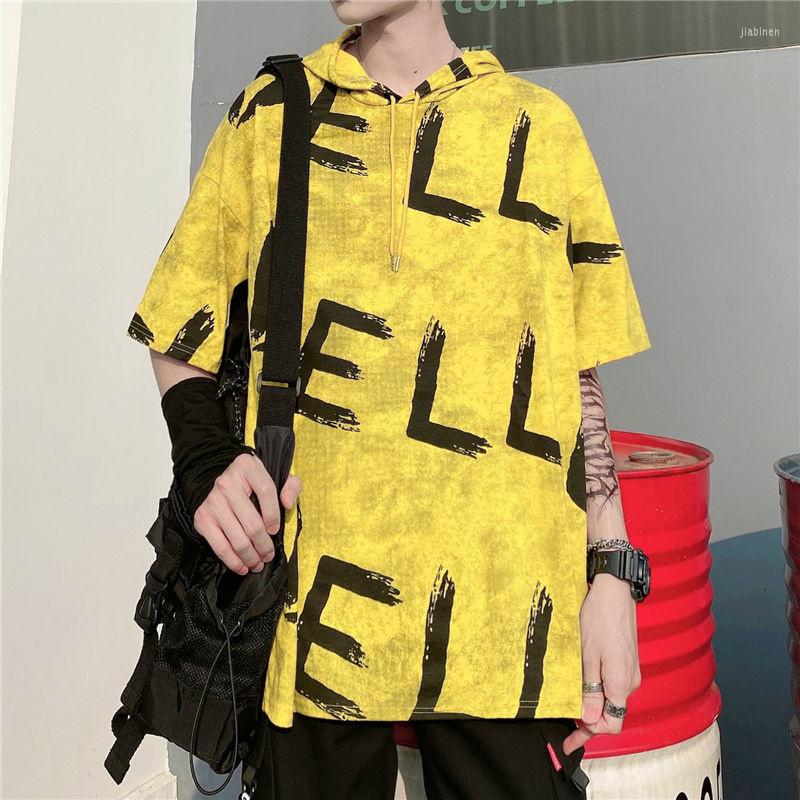 Men's T Shirts 2023 Summer Korean Style Lucky Printed Men's T-Shirts Short Sleeve Hip Hop Casual Tops Streetwear, 01