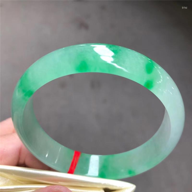 Bangle Jade Bracelet Women's Floating Flower Green Child Jewelry