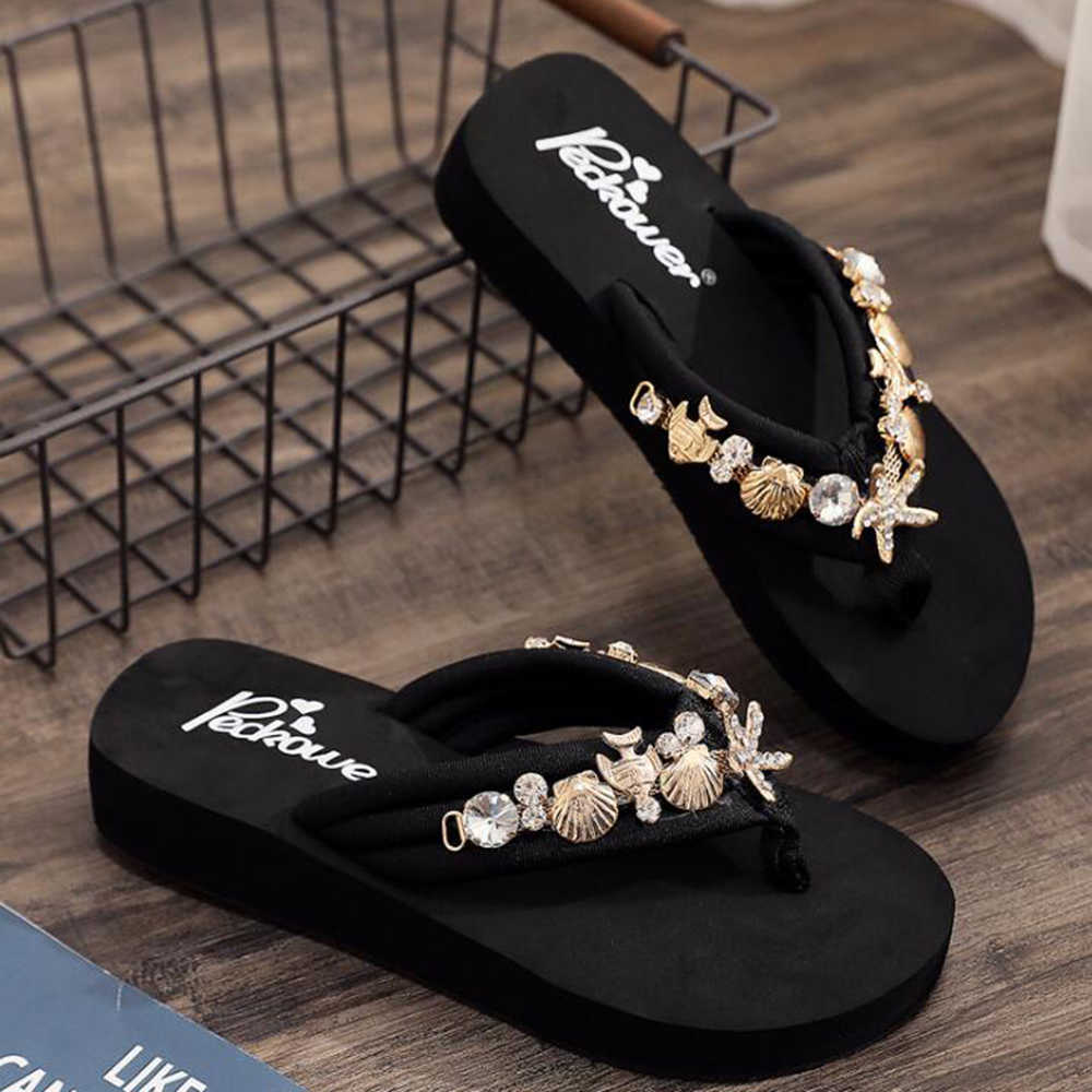 Slipper Children Beach Flip Flops Summer Outdoor Slippers Sandals Parent-child Fashion Metal decoration Slippers Girl Footwear sh273 W0217