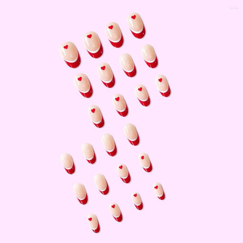 False Nails 24PCS Heart Fake Long Pointed Head French Style Wearable Press On Finished Nail Piece For Women & Girls PR Sale, Jelly glue model
False Nails 24PCS Heart Fake Long Pointed Head French Style Wearable Press On Finished Nail Piece For Women & Girls PR Sale, Jelly glue model