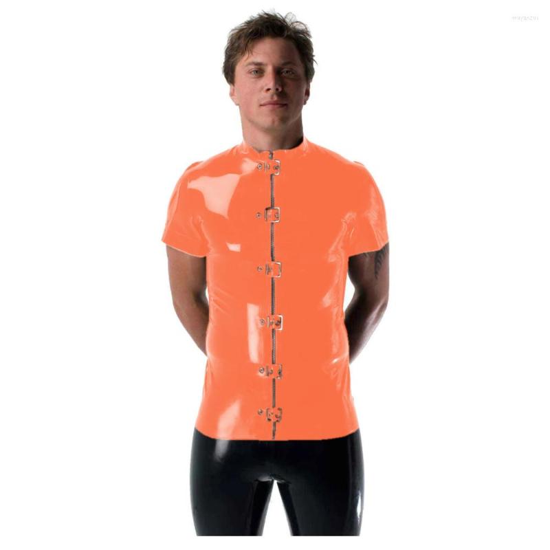 Men's T Shirts Gothic Punk Mens Latex Look T-shirt Coat Shiny PVC Leather Zipper With Buckles T-Shirts Club Costume Male Streetwear Jacket, Beige
Men's T Shirts Gothic Punk Mens Latex Look T-shirt Coat Shiny PVC Leather Zipper With Buckles T-Shirts Club Costume Male Streetwear Jacket, Beige