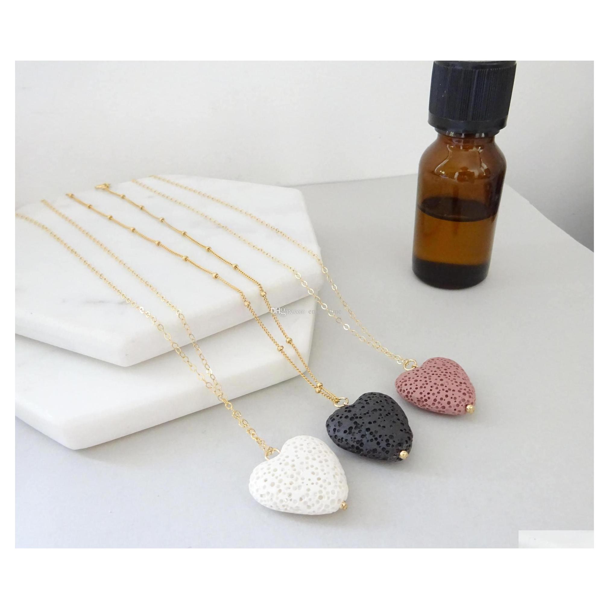 Pendant Necklaces Fashion Gold Natural Heart Love Lava Stone Necklace Aromatherapy Essential Oil Diffuser For Women Jewelry Drop Del Dhkrz
Pendant Necklaces Fashion Gold Natural Heart Love Lava Stone Necklace Aromatherapy Essential Oil Diffuser For Women Jewelry Drop Del Dhkrz