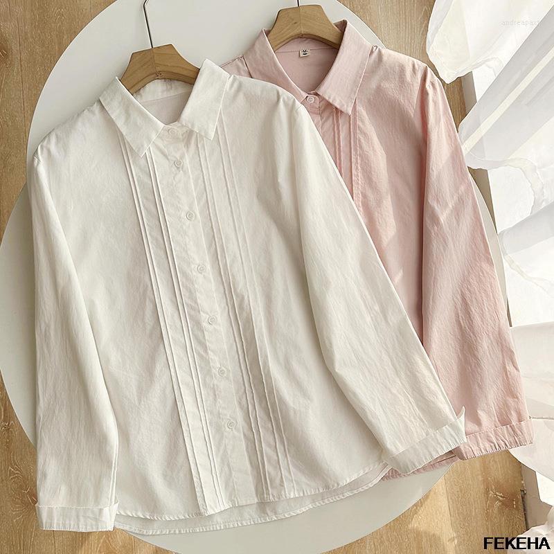 Women's Blouses Women White Shirts Cotton Long Sleeve Fold Lady Tops Female Clothes 2023 Spring Autumn Arrivals, Pink
Women's Blouses Women White Shirts Cotton Long Sleeve Fold Lady Tops Female Clothes 2023 Spring Autumn Arrivals, Pink