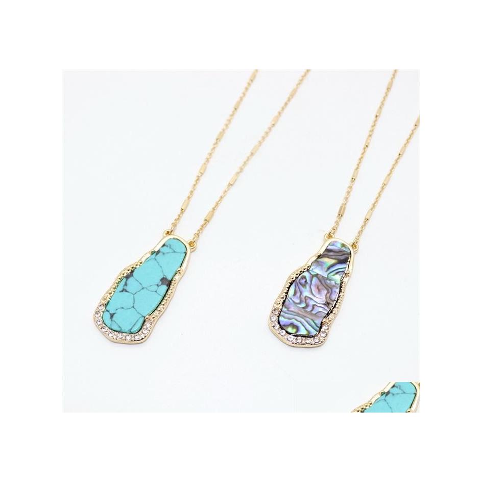 Pendant Necklaces Fashion Crystal Turquoise Abalone Shell Necklace Gold Metal Long Chain Sweater Statement For Women Jewelry Drop De Dhkvs
Pendant Necklaces Fashion Crystal Turquoise Abalone Shell Necklace Gold Metal Long Chain Sweater Statement For Women Jewelry Drop De Dhkvs