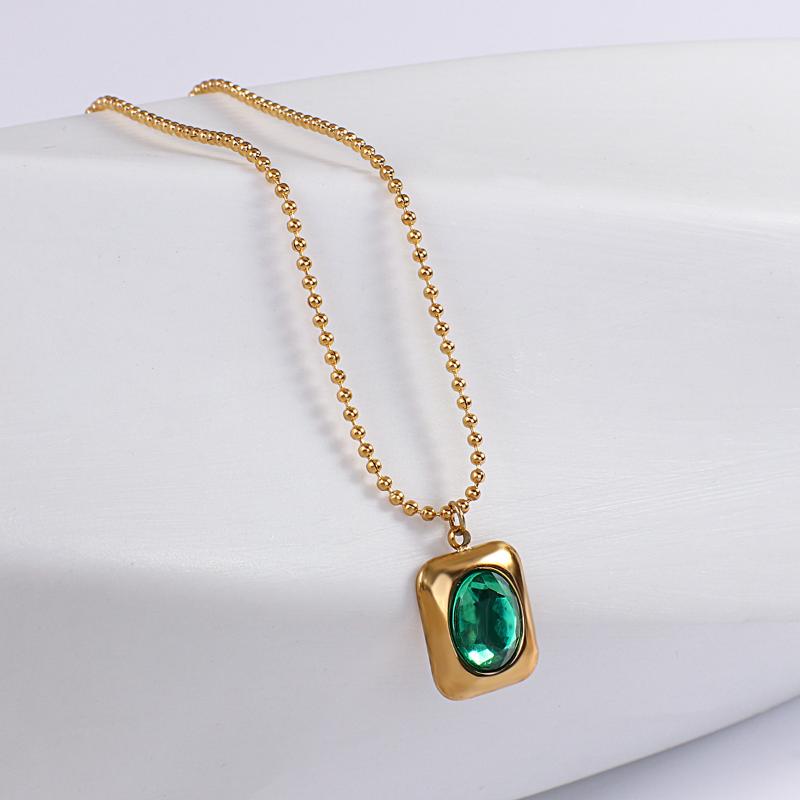 Pendant Necklaces Greatera Trendy Square Green Stone For Women Golden Stainless Steel Beads Chain Choker Necklace Jewelry GiftPendant
Pendant Necklaces Greatera Trendy Square Green Stone For Women Golden Stainless Steel Beads Chain Choker Necklace Jewelry GiftPendant