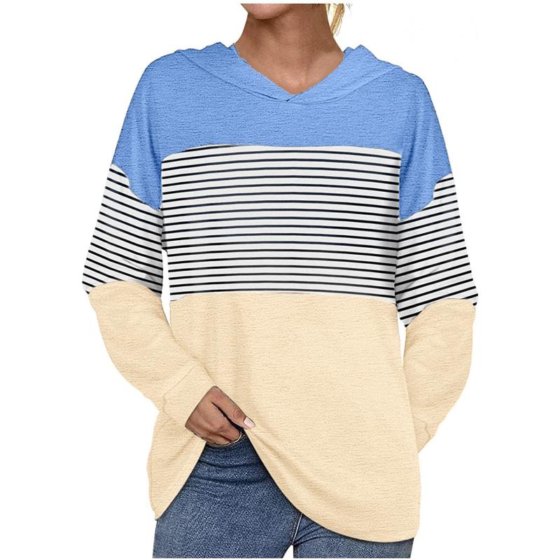 Women' Hoodies & Sweatshirts Fashion Cotton Striped Tshirt Women Autumn Long Sleeve O-neck Loose Korean All-match Basic Woman Tops Femme Te, Blue
Women' Hoodies & Sweatshirts Fashion Cotton Striped Tshirt Women Autumn Long Sleeve O-neck Loose Korean All-match Basic Woman Tops Femme Te, Blue