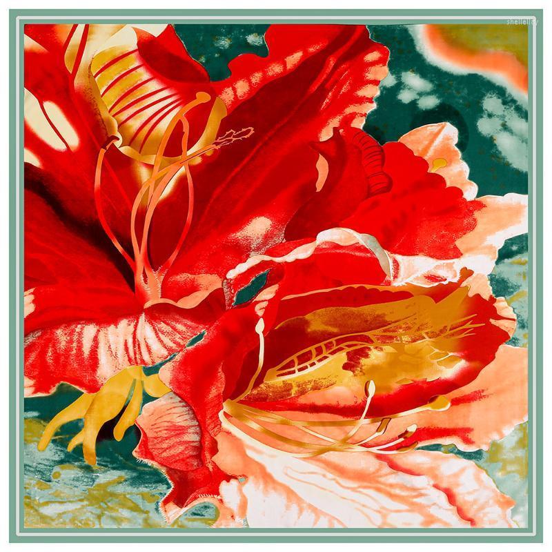 Scarves 130cm Large Square Scarf For Women Spring Selling Oil Painting Flower Women's Headscarf All-Match Silk ShawlScarves Shel22
Scarves 130cm Large Square Scarf For Women Spring Selling Oil Painting Flower Women's Headscarf All-Match Silk ShawlScarves Shel22