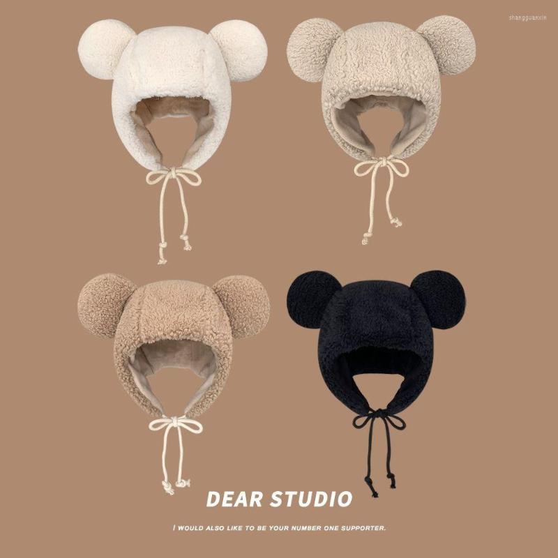 Berets Female Windproof Outdoor Warm Solid Beanies Lamb Hair Cap Winter Hat Earflap, Black
Berets Female Windproof Outdoor Warm Solid Beanies Lamb Hair Cap Winter Hat Earflap, Black