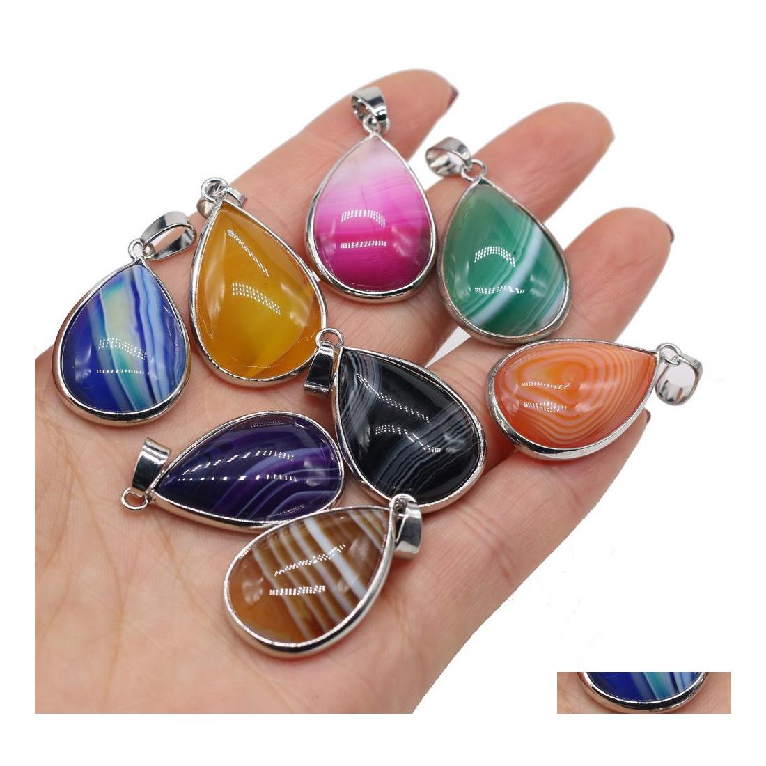 Charms Fashion Stripe Agate Stone Waterdrop Sier Color Edged Pendant Diy For Bracelet Necklace Earrings Jewelry Making Yzedibleshop Dhygw
Charms Fashion Stripe Agate Stone Waterdrop Sier Color Edged Pendant Diy For Bracelet Necklace Earrings Jewelry Making Yzedibleshop Dhygw