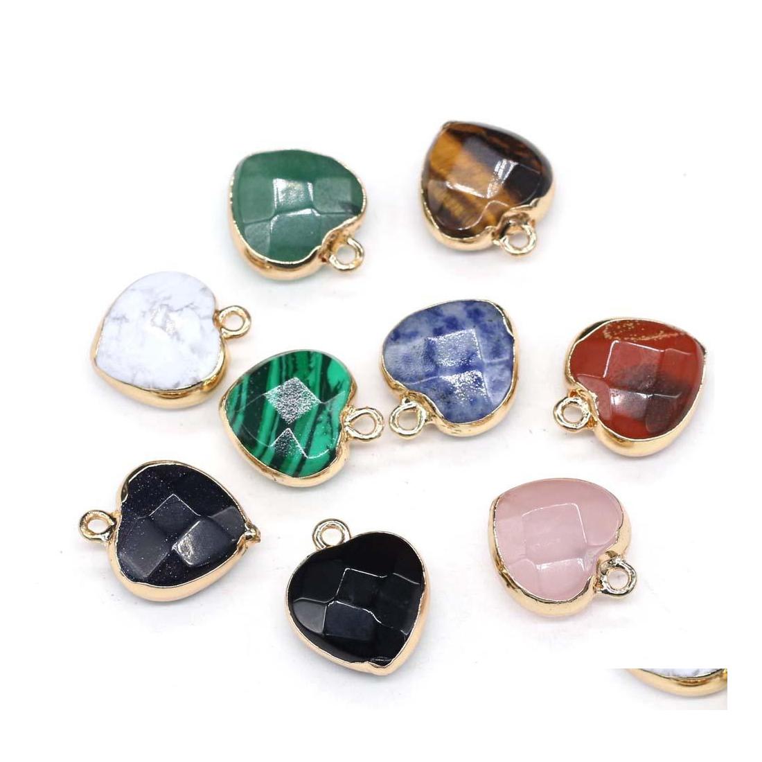 Charms Natural Stone Heart Rose Quartz Tigers Eye Turquoise Pendant Diy For Druzy Bracelet Necklace Earrings Jewelry Making Drop Del Dhjzs
Charms Natural Stone Heart Rose Quartz Tigers Eye Turquoise Pendant Diy For Druzy Bracelet Necklace Earrings Jewelry Making Drop Del Dhjzs