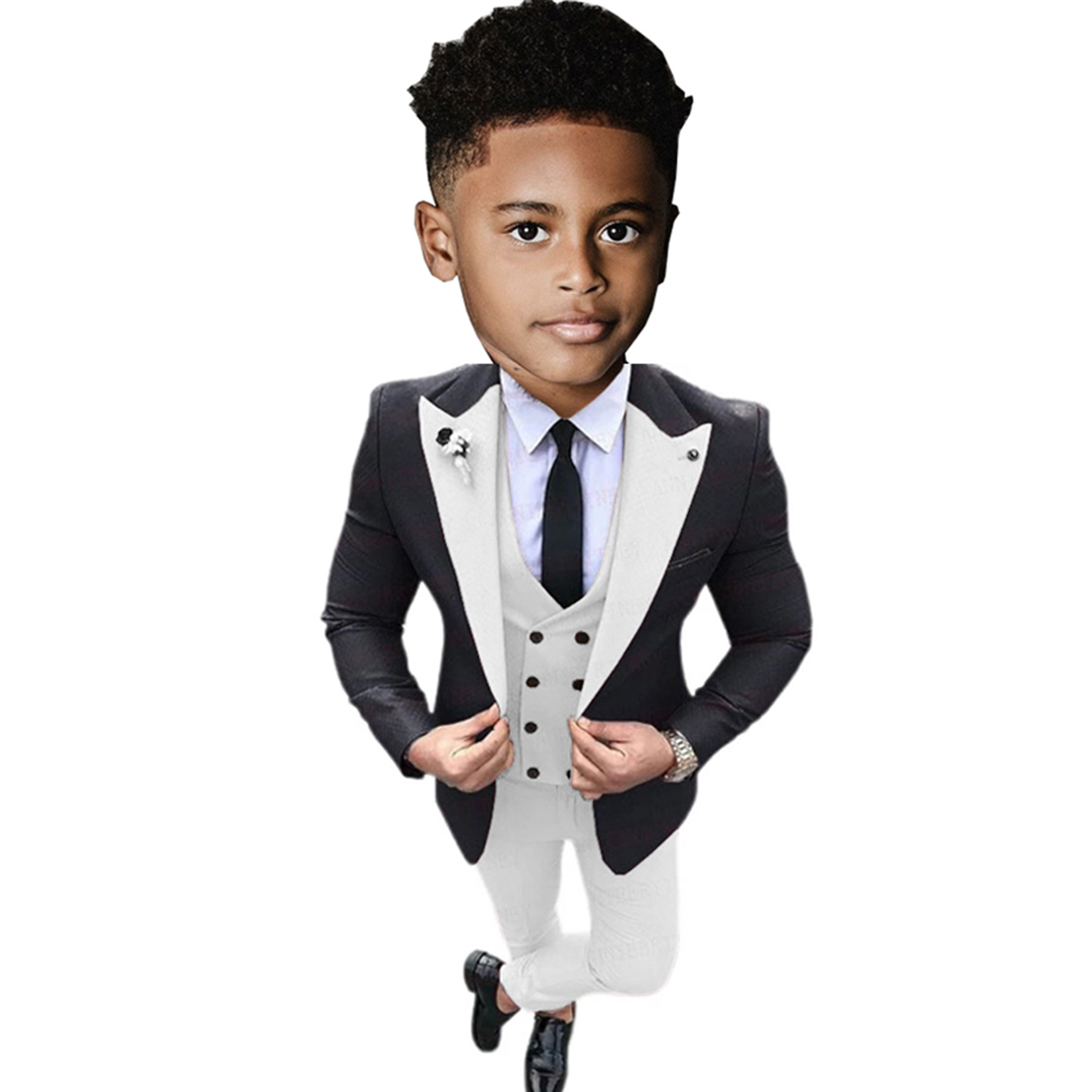 Boys Suit for Wedding Kids Tuxedo Child Formal Blazer Jacket Pants Vest 3-Piece Set Custom Children Clothes for 3-16 Years Old