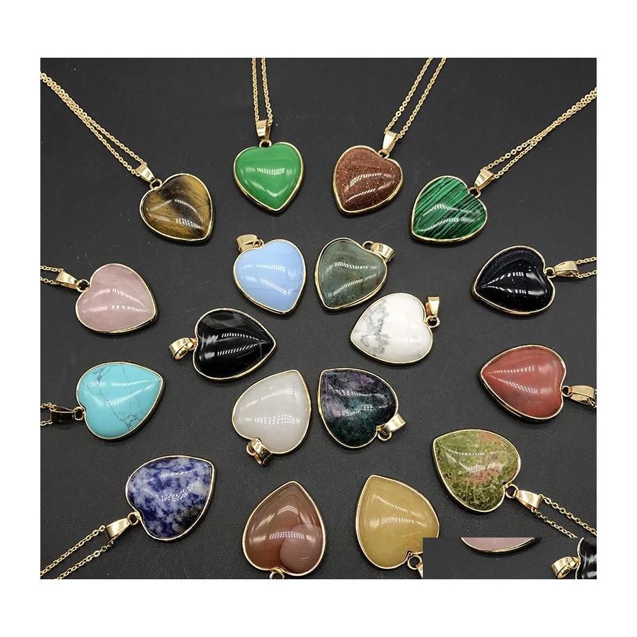 Pendant Necklaces Gold Heart Shape Healing Reiki Stone Women Jade Crystal Semiprecious Agate Necklace Energy Jewelry Drop Delivery Pe Dhoky
Pendant Necklaces Gold Heart Shape Healing Reiki Stone Women Jade Crystal Semiprecious Agate Necklace Energy Jewelry Drop Delivery Pe Dhoky