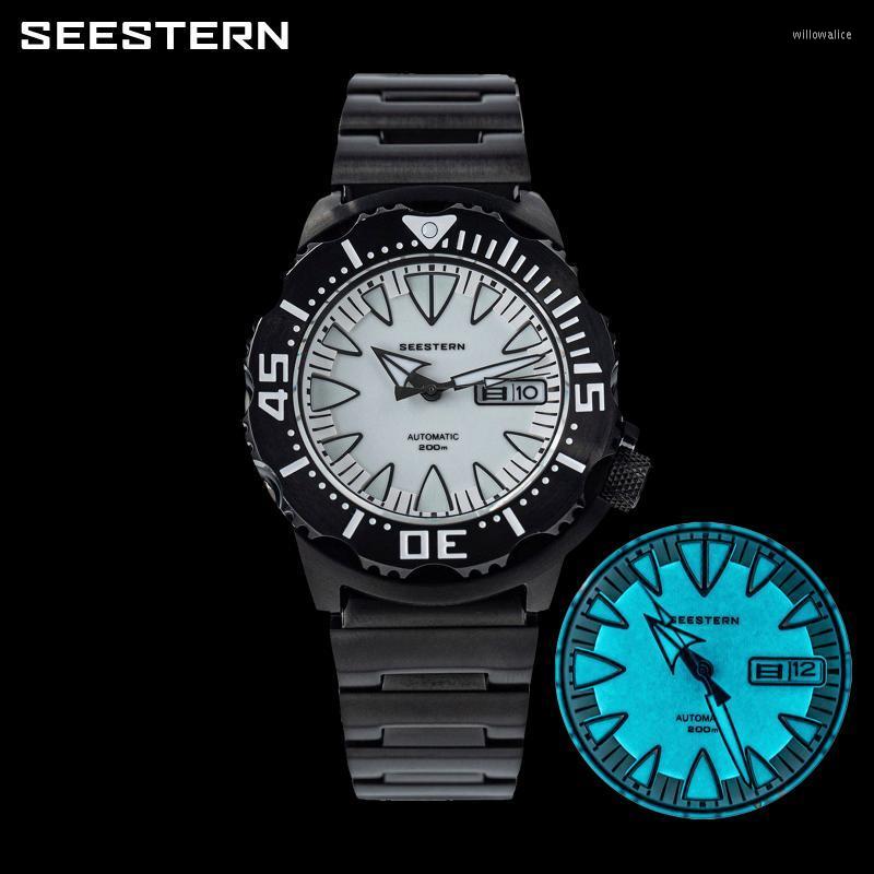 Wristwatches Seestern Monster Dive Watch 200M Water Proof NH36 Men's Mechanical Watches Sapphire Glass High Date Luminous Wristwatch Mon, Deep blue dial
Wristwatches Seestern Monster Dive Watch 200M Water Proof NH36 Men's Mechanical Watches Sapphire Glass High Date Luminous Wristwatch Mon, Deep blue dial