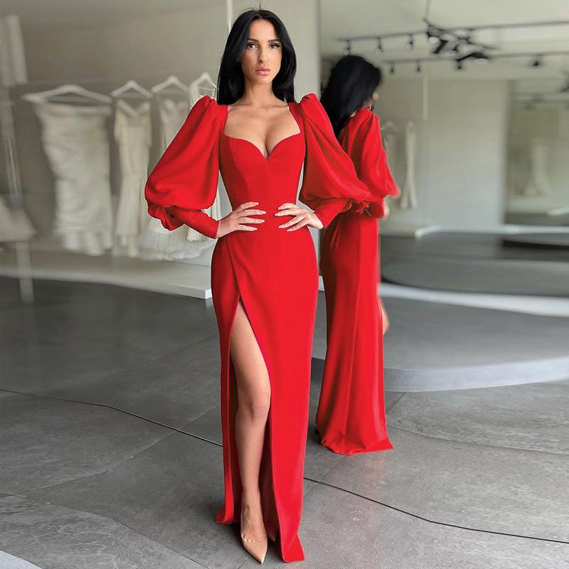 Casual Dresses Zabrina Fashion Elegant For Women 2023 Party Maxi Robe Bodaycon Dress Sexy V Neck Long Puff Sleeve Split Autumn SkinnyCasual, Red
Casual Dresses Zabrina Fashion Elegant For Women 2023 Party Maxi Robe Bodaycon Dress Sexy V Neck Long Puff Sleeve Split Autumn SkinnyCasual, Red