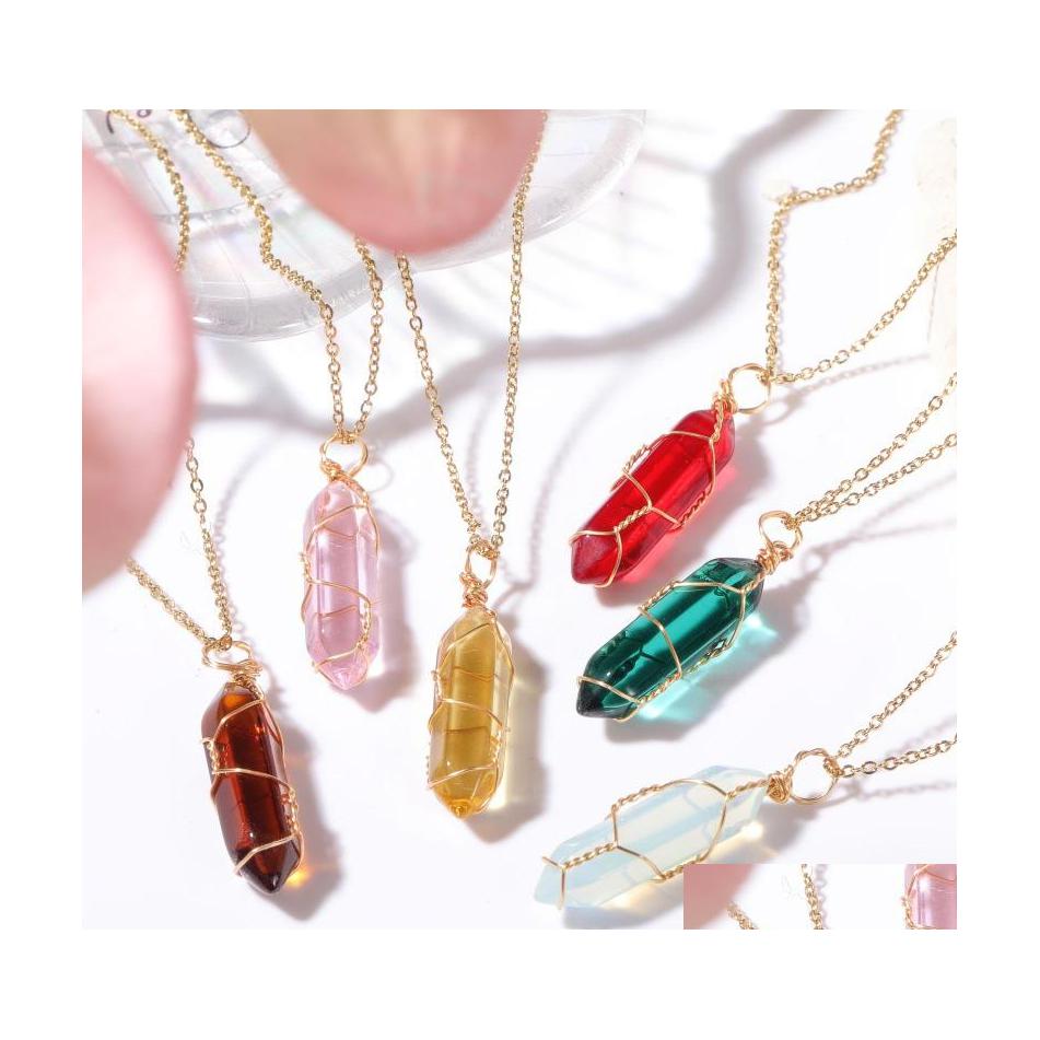 Pendant Necklaces Fashion Colorf Glass Hexagonal Prism Gold Wire Wrap Necklace For Women Jewelry Carshop2006 Drop Delivery Pendants Dhn4M
Pendant Necklaces Fashion Colorf Glass Hexagonal Prism Gold Wire Wrap Necklace For Women Jewelry Carshop2006 Drop Delivery Pendants Dhn4M