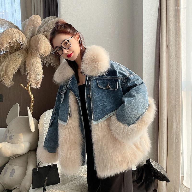 Women' Fur Jacket Autumn Winter Women Cow Stitching Young Fashion Parka Quilted Large Collar Faux Cotton Coat
Women' Fur Jacket Autumn Winter Women Cow Stitching Young Fashion Parka Quilted Large Collar Faux Cotton Coat