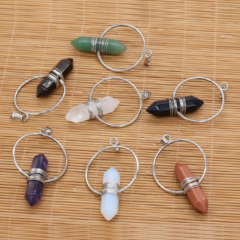 Pendant Necklaces Opal Amethyst Clear Quartz Natural Stone Alloy Two Pointed Round For Jewelry MakingDIY Necklace Accessories Gift 37x60mm
Pendant Necklaces Opal Amethyst Clear Quartz Natural Stone Alloy Two Pointed Round For Jewelry MakingDIY Necklace Accessories Gift 37x60mm