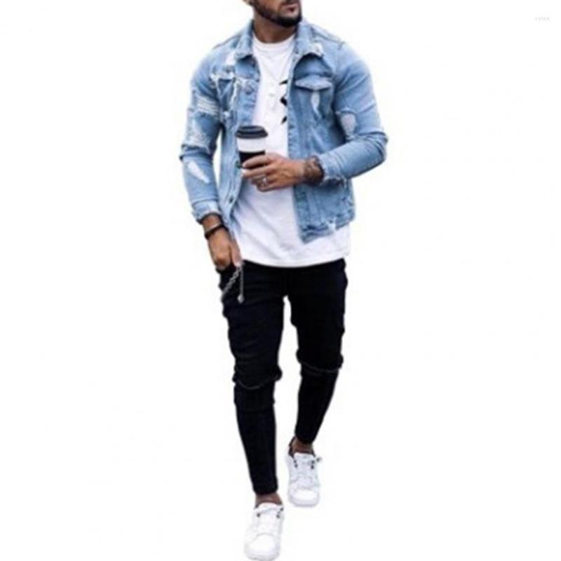 Men's Suits Casual Jeans Jacket Lapel Irregular Wear-resistant Turndown Collar Ripped Denim, Light blue
Men's Suits Casual Jeans Jacket Lapel Irregular Wear-resistant Turndown Collar Ripped Denim, Light blue