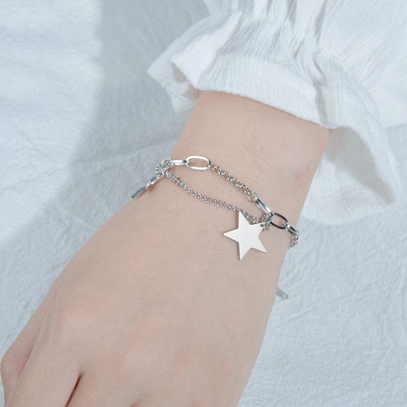 Link Bracelets Stainless Steel Five-Pointed Star Pendant Bracelet Jewelry Female INS Style Fashion Simple Girl Birthday Gift Chain
Link Bracelets Stainless Steel Five-Pointed Star Pendant Bracelet Jewelry Female INS Style Fashion Simple Girl Birthday Gift Chain