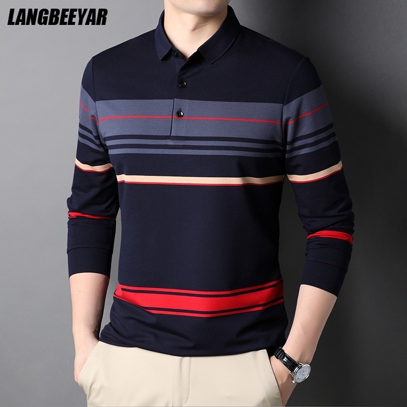 Men's Polos Top Grade Fashion Designer Brand Simple Mens Polo Shirt Trendy With Long Sleave Stripped Casual Tops Men Clothes 230217, Navy blue
Men's Polos Top Grade Fashion Designer Brand Simple Mens Polo Shirt Trendy With Long Sleave Stripped Casual Tops Men Clothes 230217, Navy blue