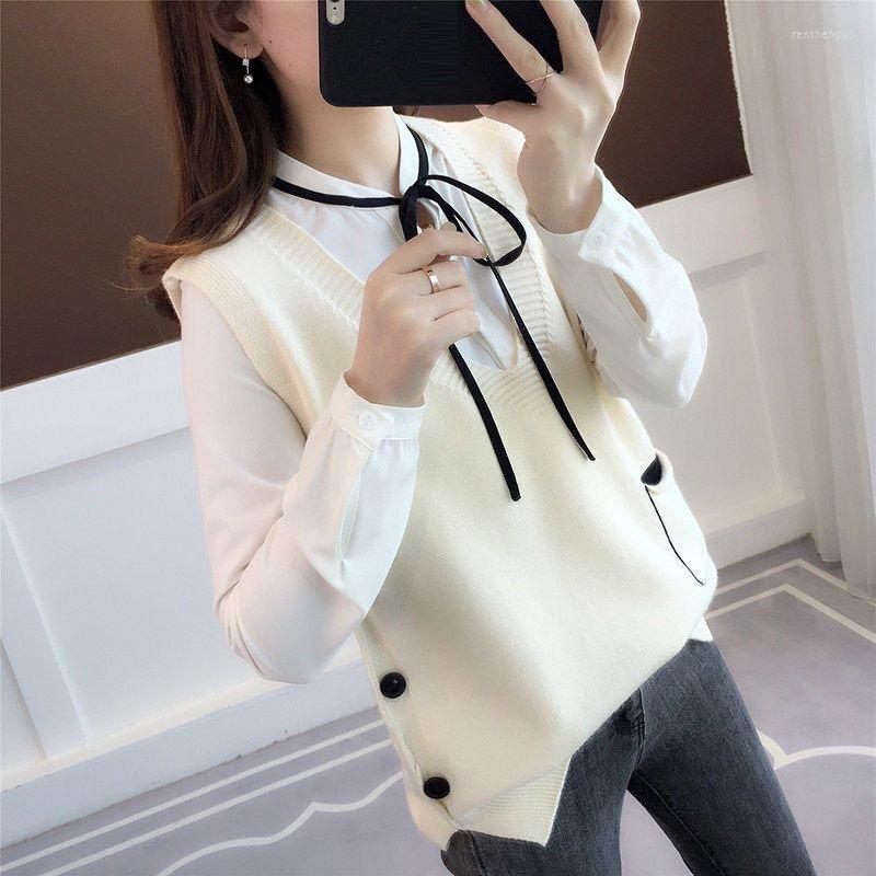 Women's Vests Vest Women All-match Female Knitted Sweater Ladies V-Neck Button Pocket Pullover Tops Teenager Girls Waistcoat Pull Femme, White
Women's Vests Vest Women All-match Female Knitted Sweater Ladies V-Neck Button Pocket Pullover Tops Teenager Girls Waistcoat Pull Femme, White